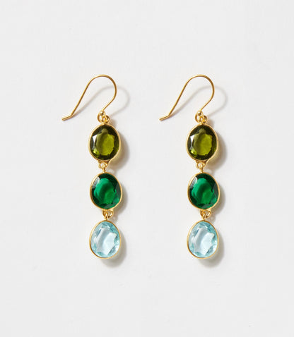 Triple Drop Gemstone Earrings