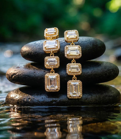 Triple Crystal Earrings