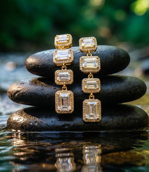 Triple Crystal Earrings