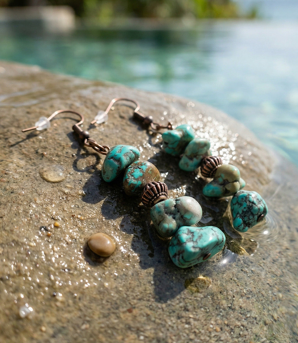 Stacked Turquoise Earrings