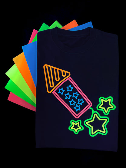 12" Siser Easy Glow Neon Orange Heat Transfer Vinyl (HTV)