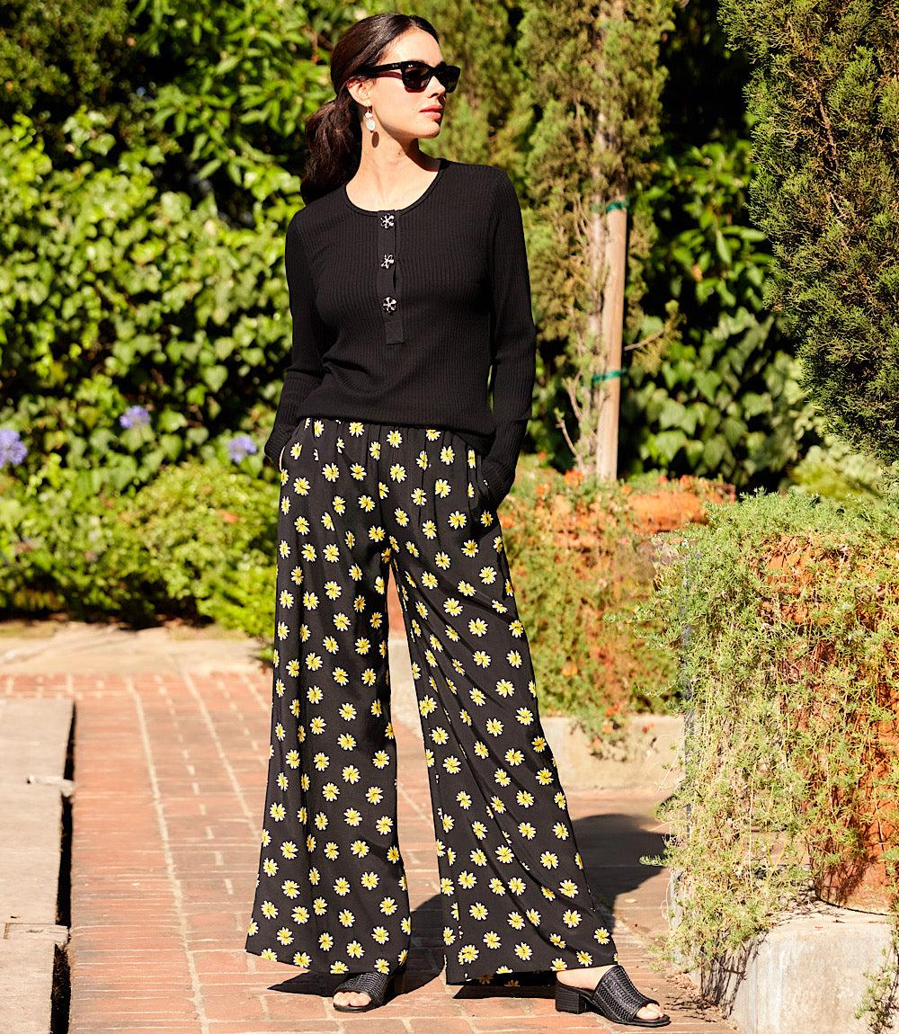 Petite Size Wide-Leg Pants