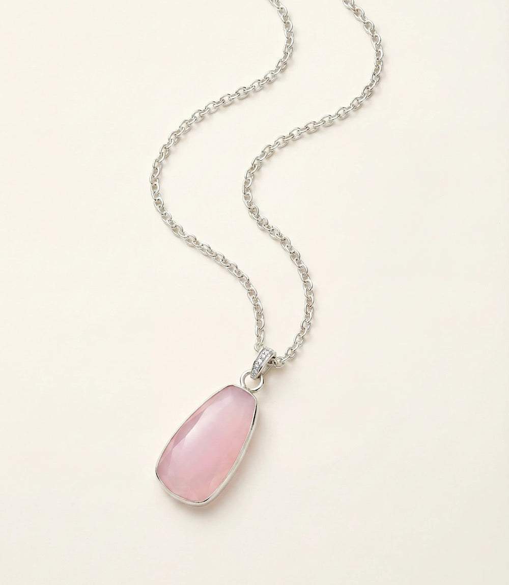 Pink Opal Pendant Necklace
