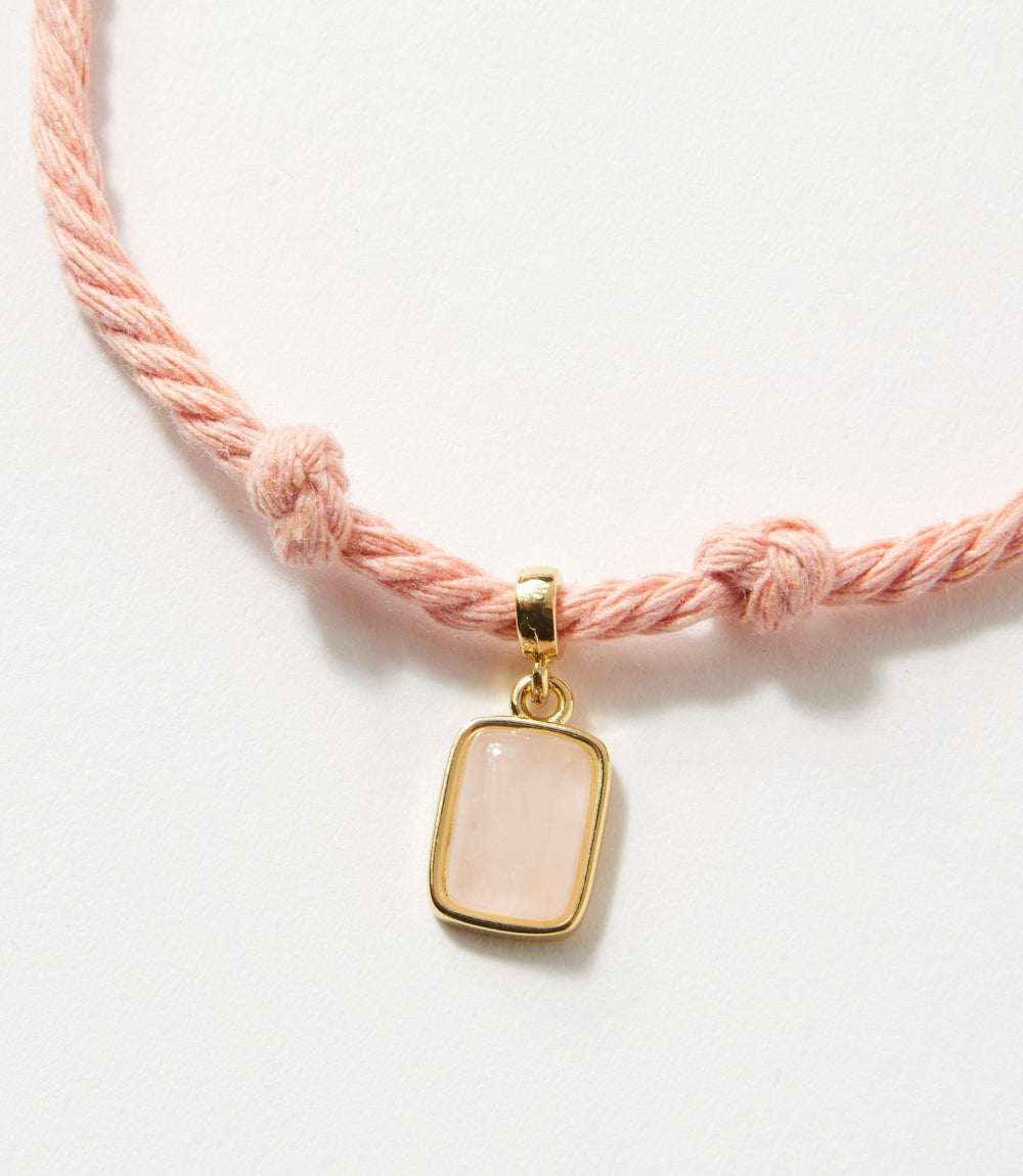 Rectangular Gemstone Cord Bracelet
