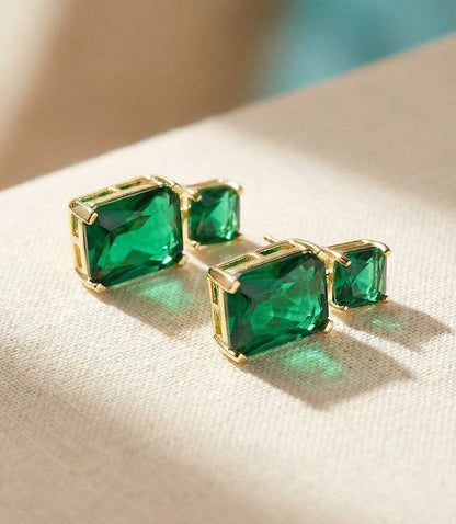 Princess Cut Drop Earrings