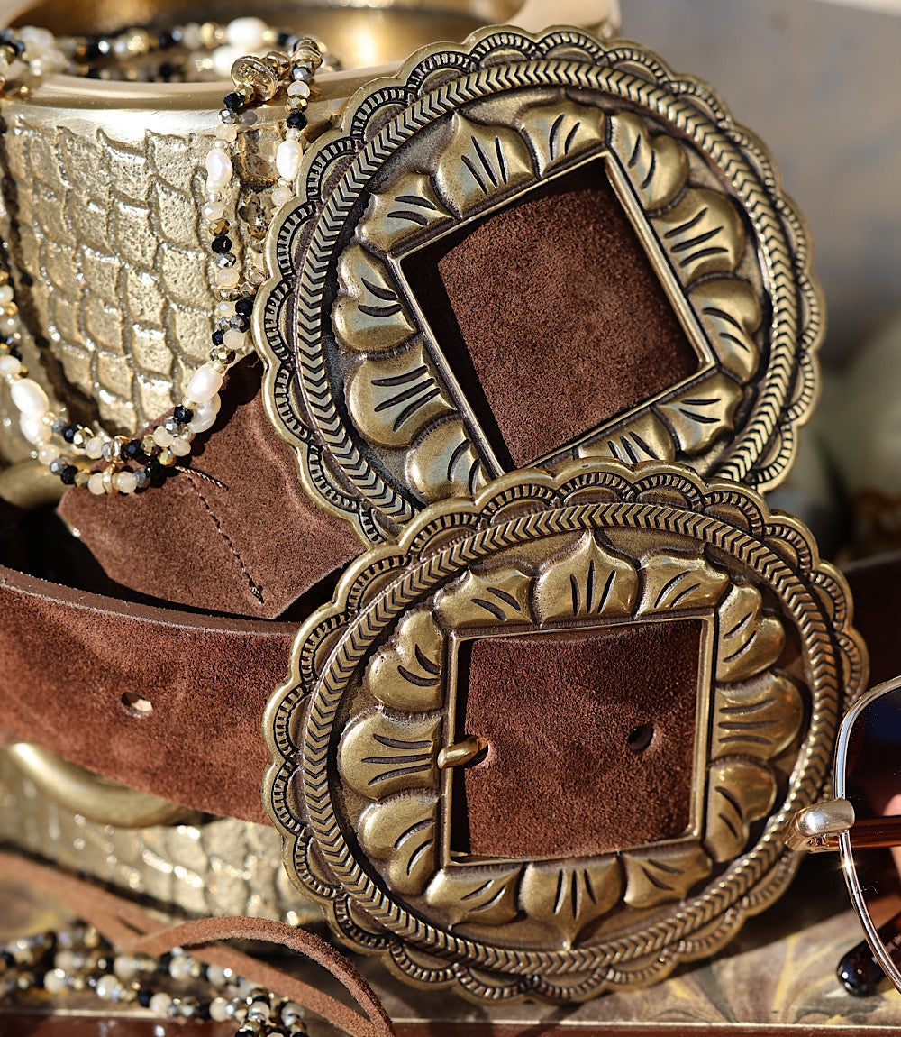 Streets Ahead Embellished Concho Leather Belt