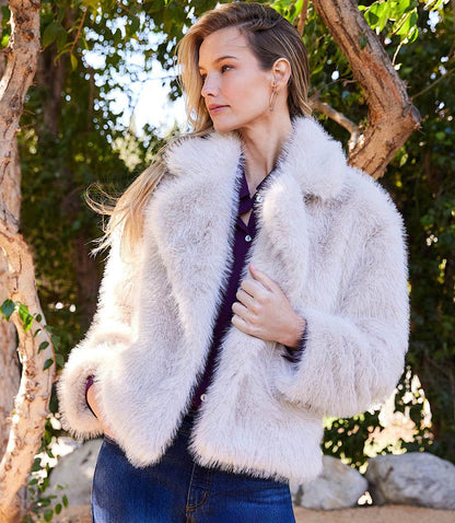 Cropped Faux Fur Jacket
