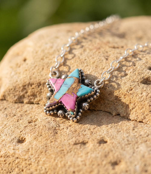 Cotton Candy Turquoise Star Necklace