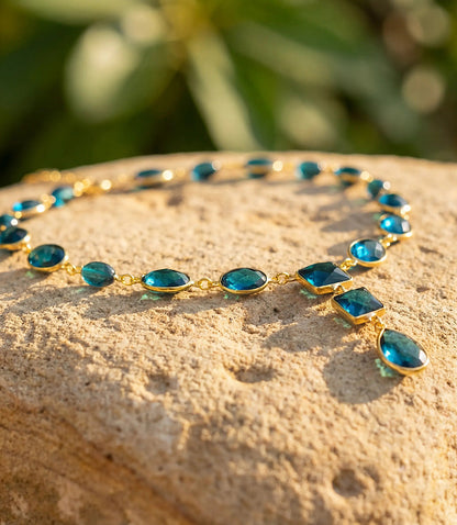 Teal Topaz Lariat Necklace