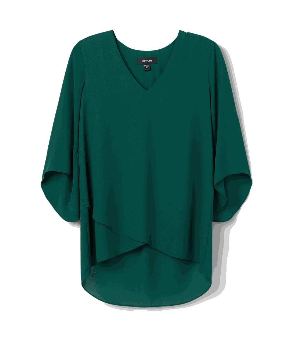 Petite Size Bracelet Sleeve Asymmetric Top