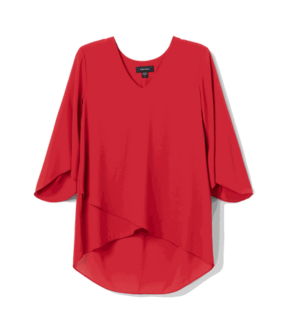 Petite Size Bracelet Sleeve Asymmetric Top