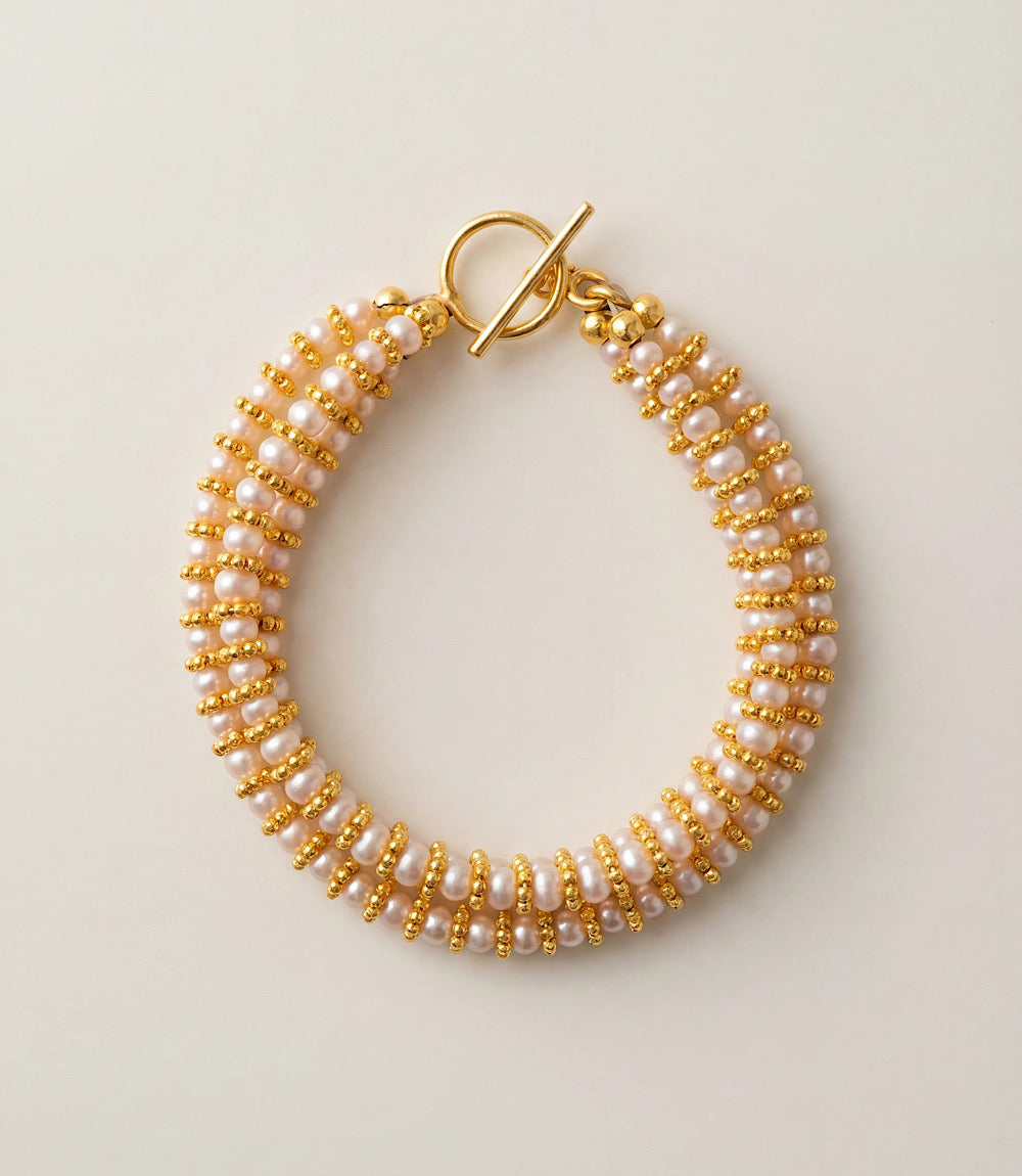 Beaded Pearl Toggle Bracelet