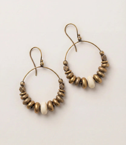 Gold Bead Hoop Earrings