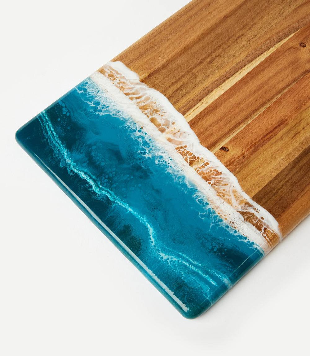 Ocean Waves Wooden Serving Tray