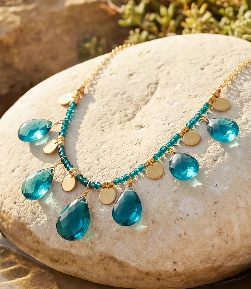 Teal Topaz Statement Necklace