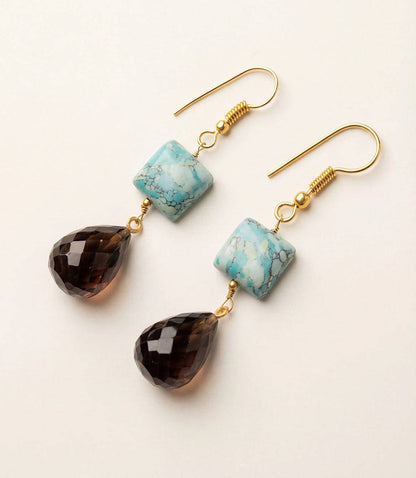 Mixed Turquoise Gemstone Drop Earrings