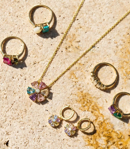 Crystal Pinwheel Earrings