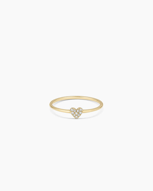 14K Diamond Pavé Heart Ring