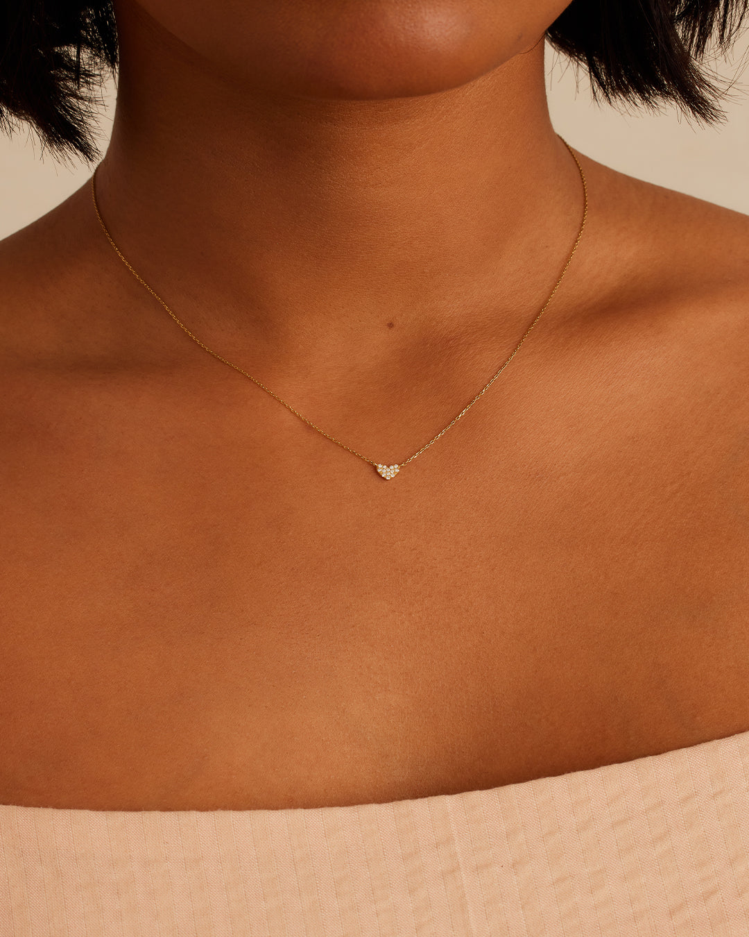 14K Diamond Pavé Mini Heart Necklace