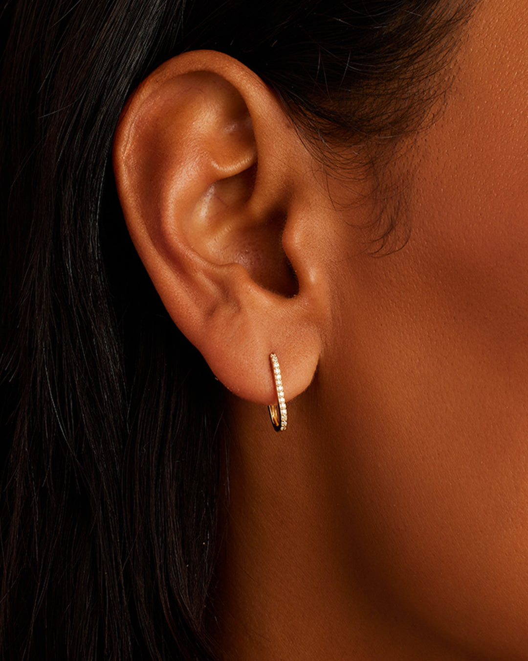 14K Diamond Parker Link Huggies