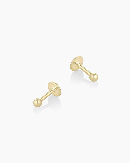 14K Gold Newport Flat Back Studs