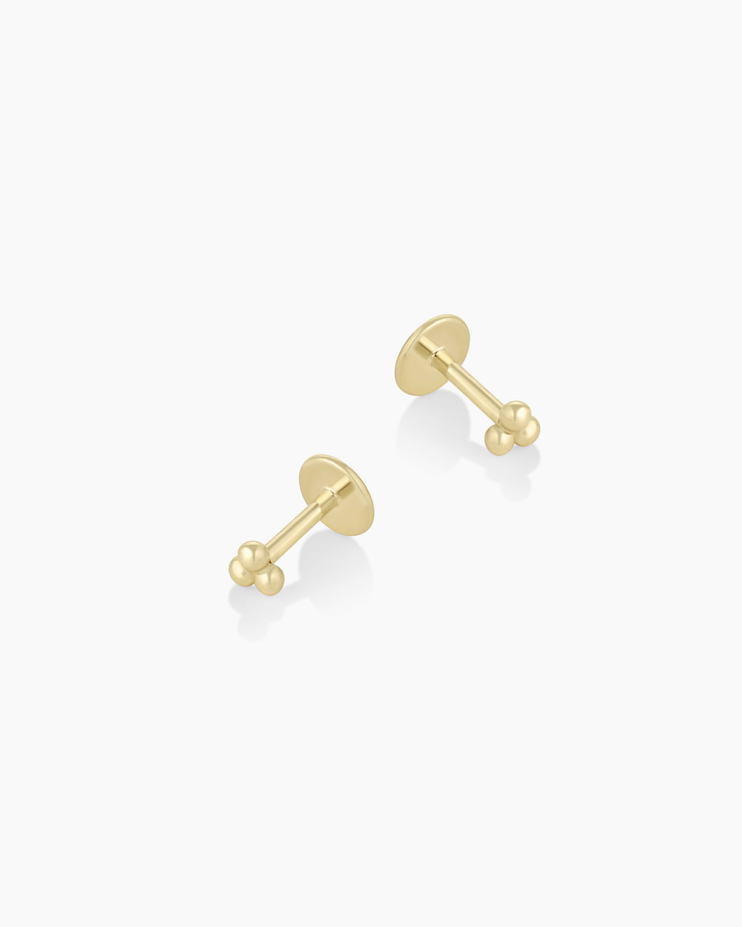 14K Gold Trio Flat Back Studs