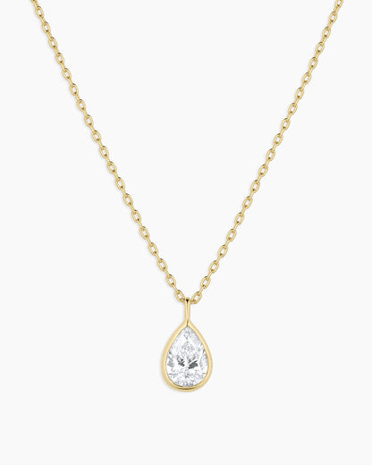 14K Classic Diamond Pear Necklace