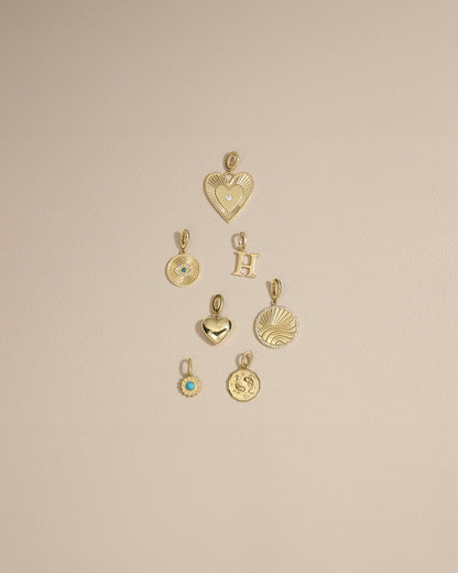 14K Diamond Zodiac Coin Charm