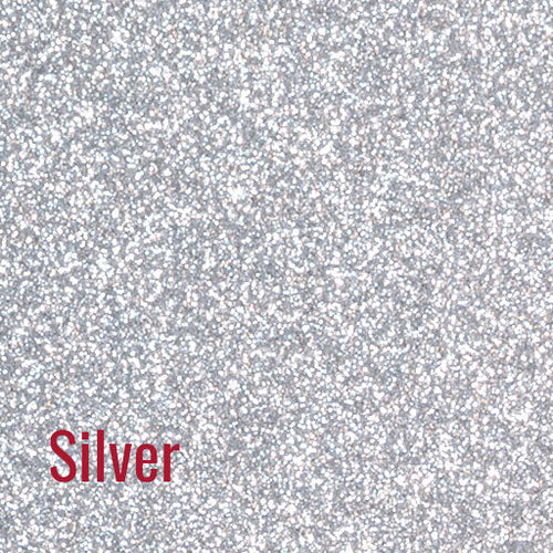 12" Silver - Siser Glitter Heat Transfer Vinyl (HTV)