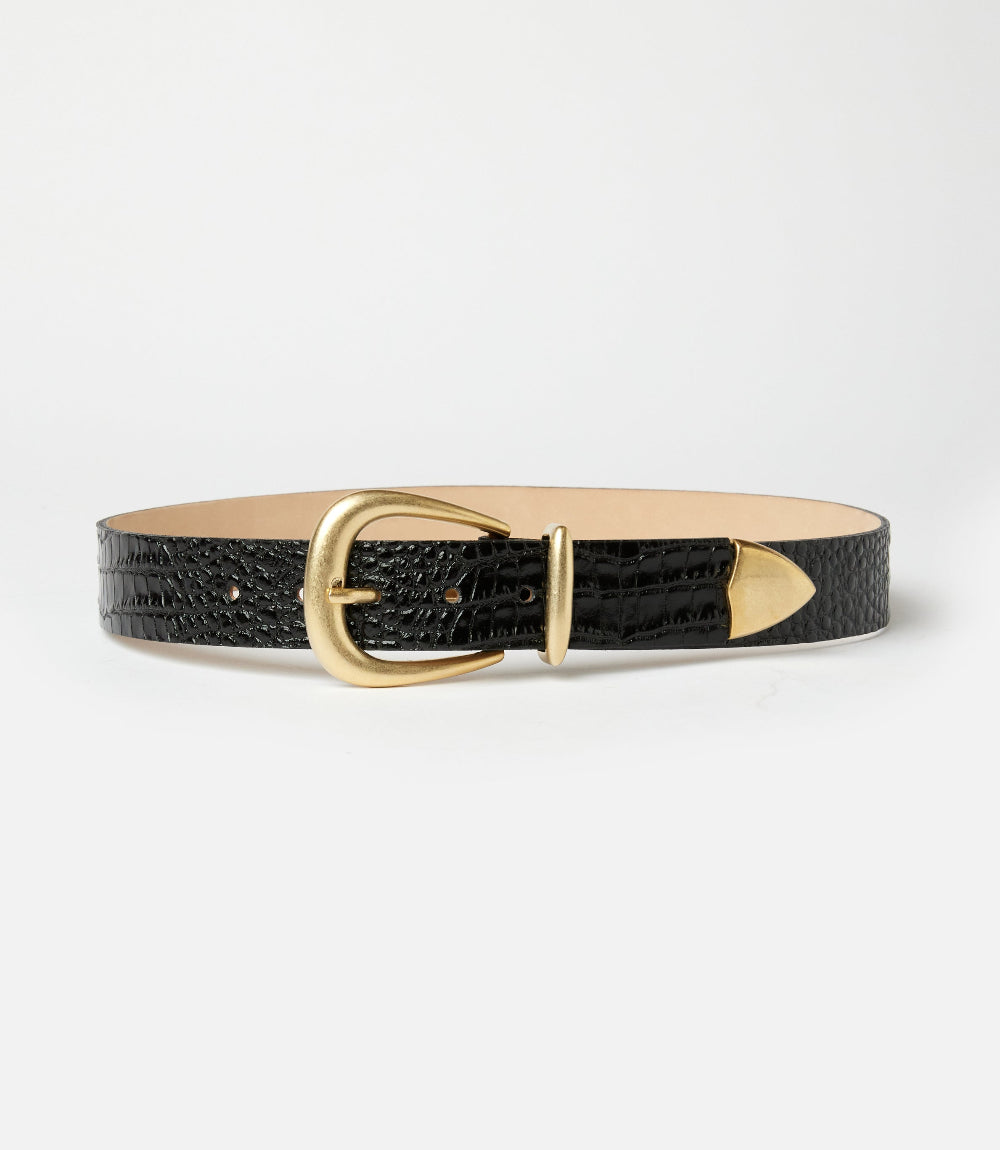 Streets Ahead Crocodile Leather Buckle Belt