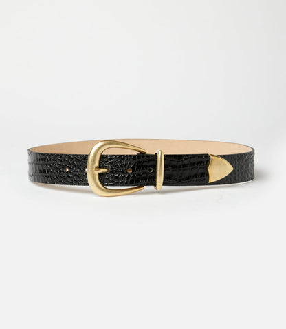 Streets Ahead Crocodile Leather Buckle Belt