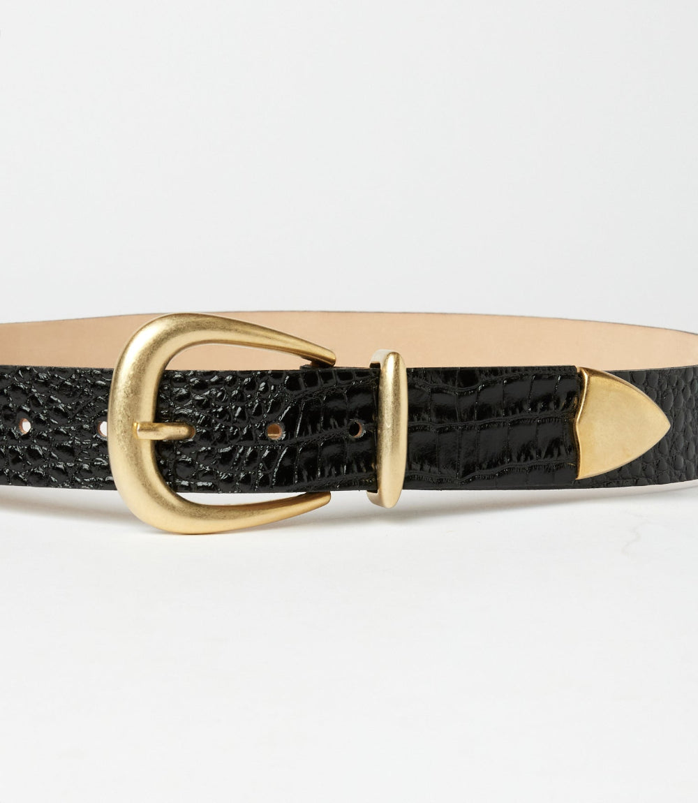 Streets Ahead Crocodile Leather Buckle Belt