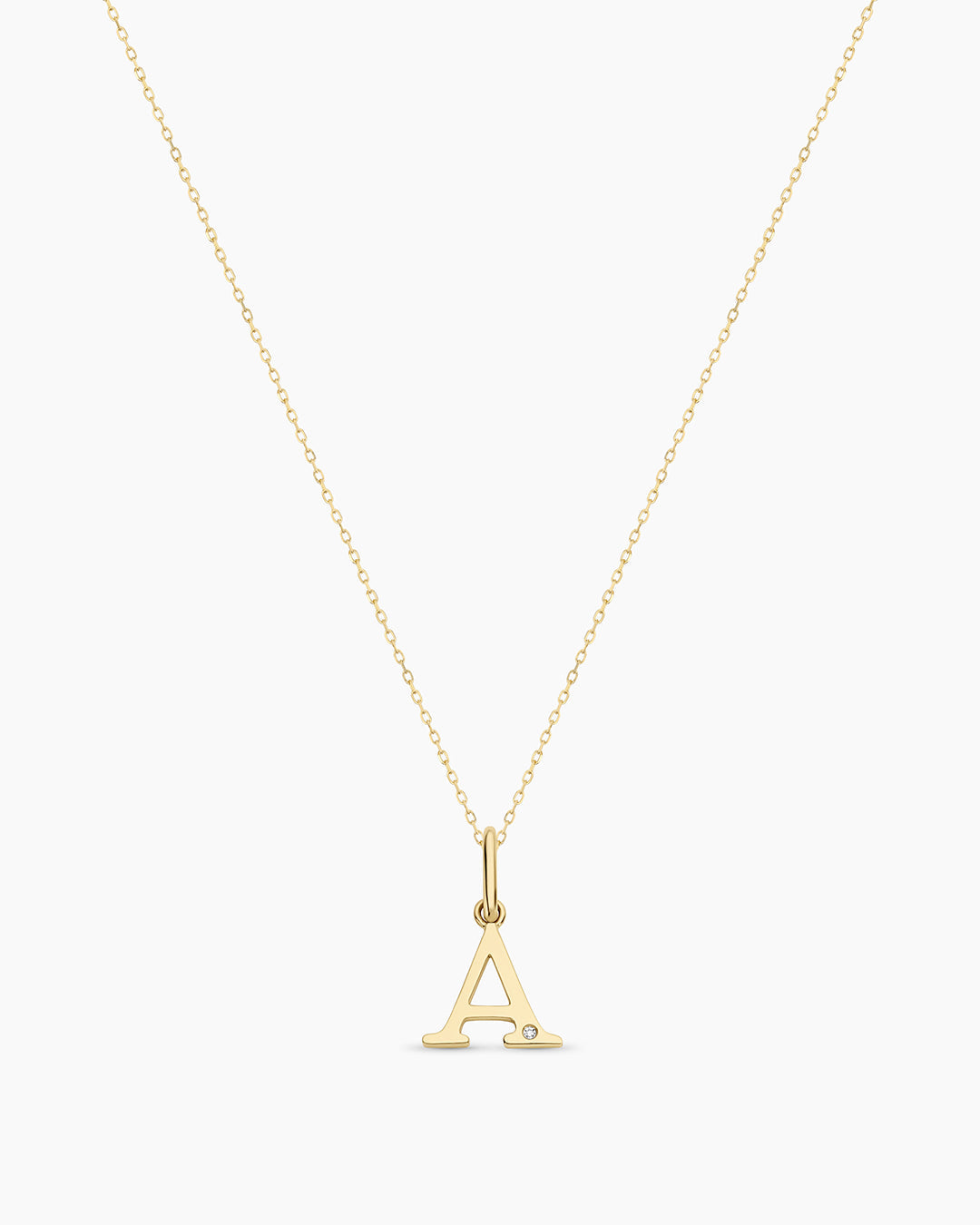 14K Diamond Vintage Alphabet Charm Necklace