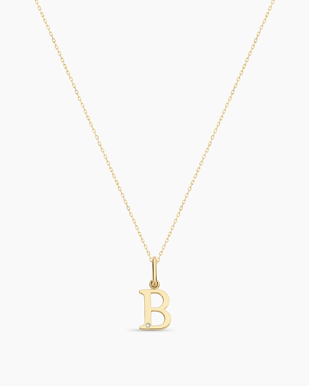 14K Diamond Vintage Alphabet Charm Necklace