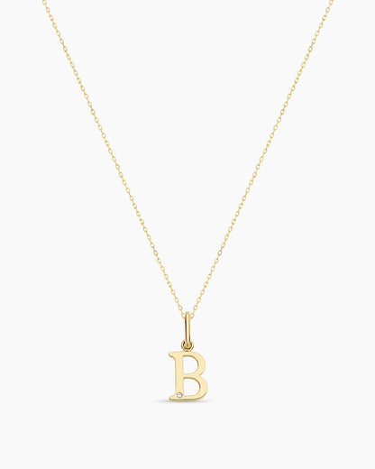 14K Diamond Vintage Alphabet Charm Necklace