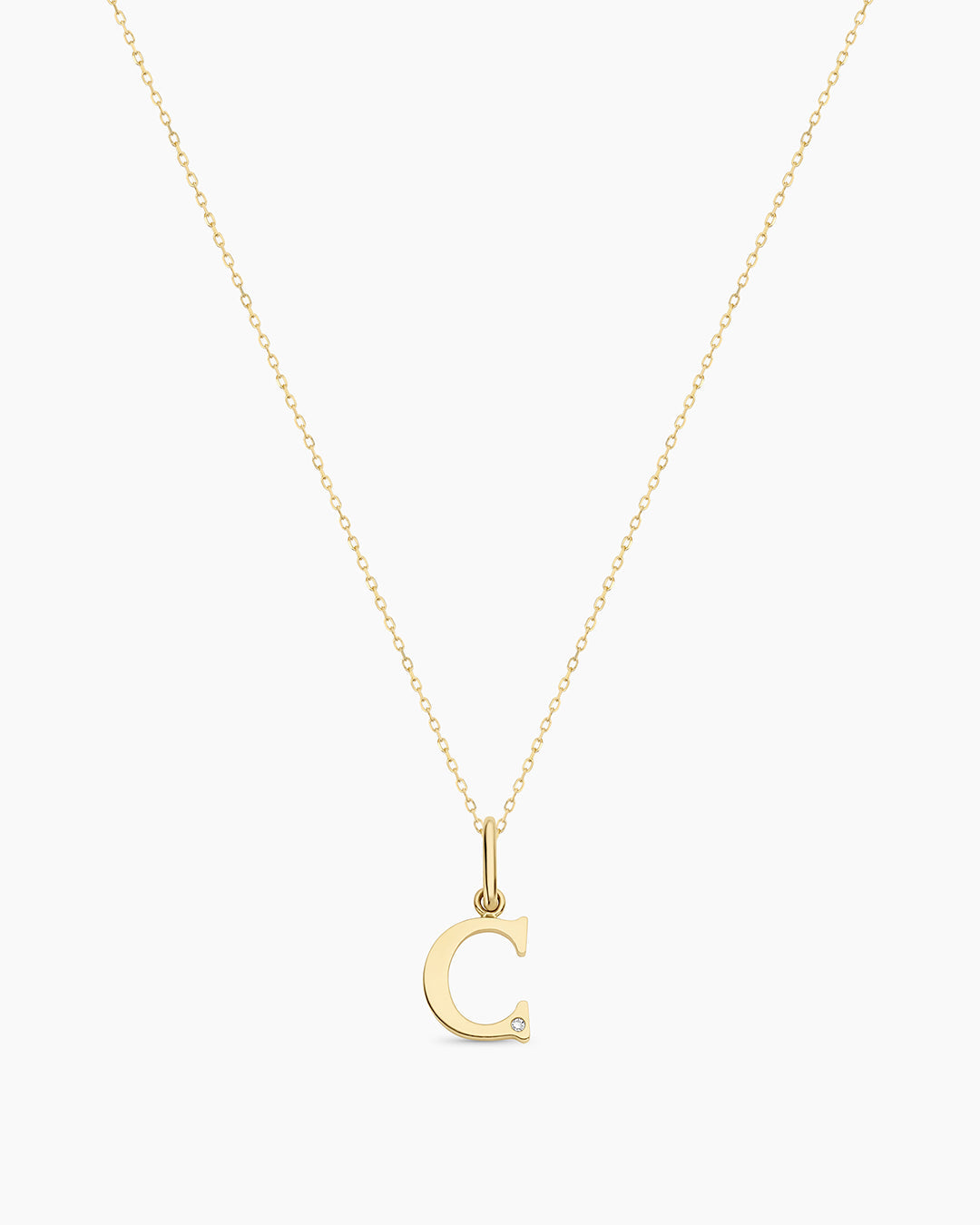 14K Diamond Vintage Alphabet Charm Necklace