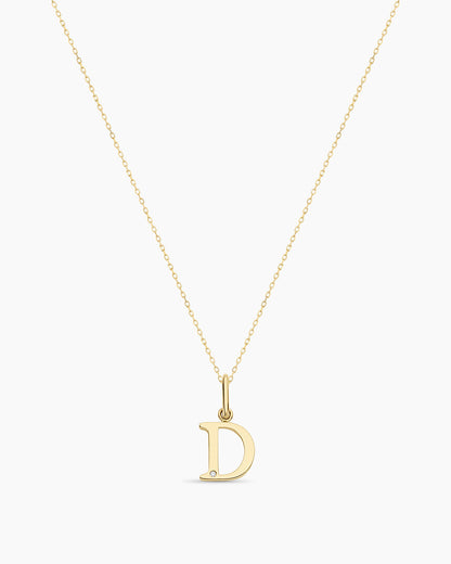 14K Diamond Vintage Alphabet Charm Necklace