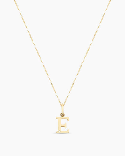 14K Diamond Vintage Alphabet Charm Necklace