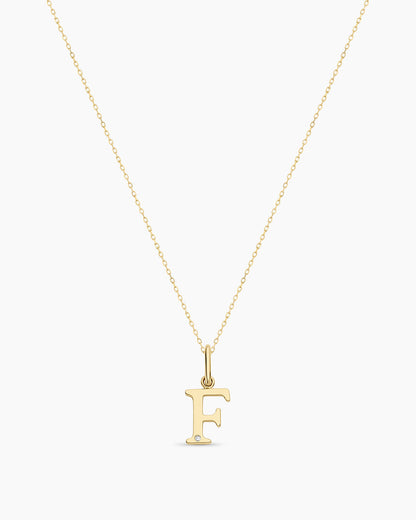 14K Diamond Vintage Alphabet Charm Necklace