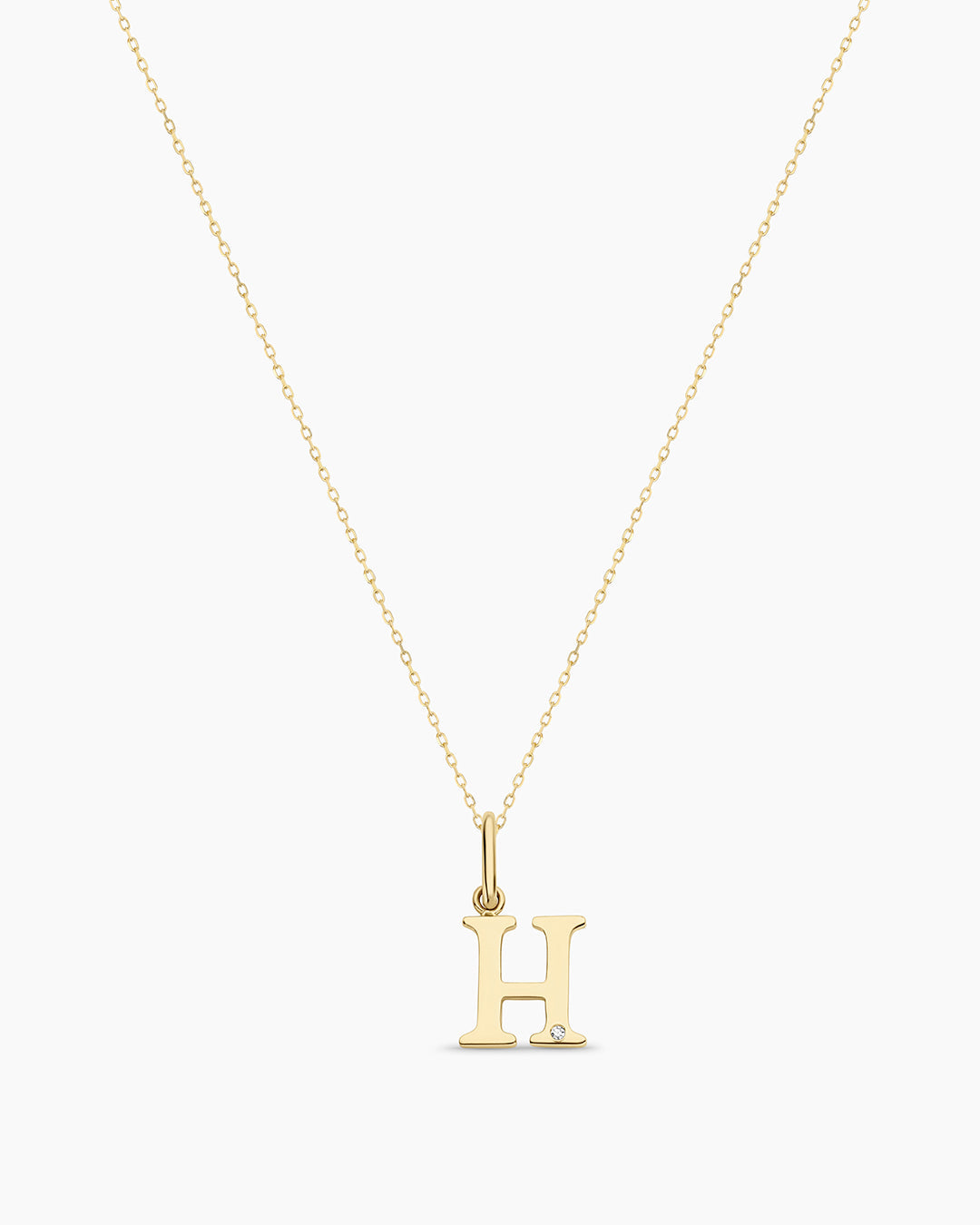 14K Diamond Vintage Alphabet Charm Necklace
