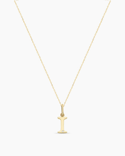 14K Diamond Vintage Alphabet Charm Necklace