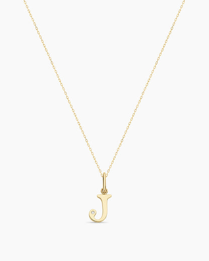 14K Diamond Vintage Alphabet Charm Necklace