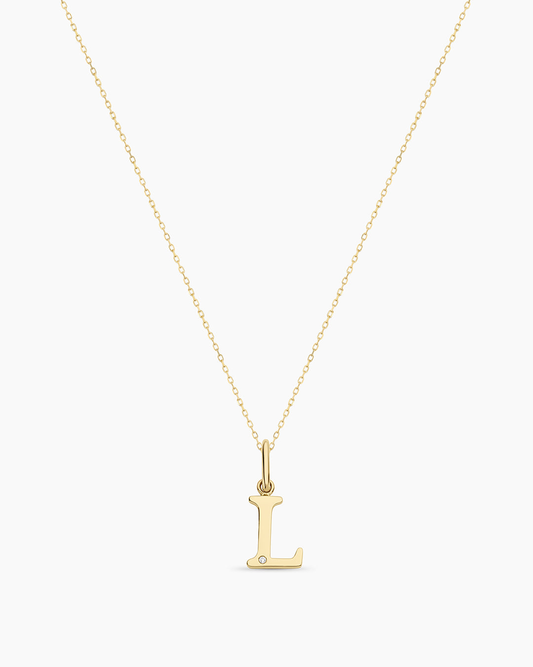 14K Diamond Vintage Alphabet Charm Necklace