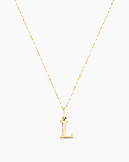 14K Diamond Vintage Alphabet Charm Necklace