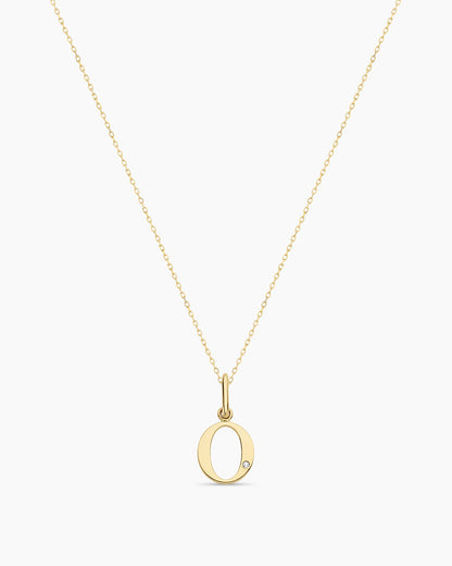 14K Diamond Vintage Alphabet Charm Necklace