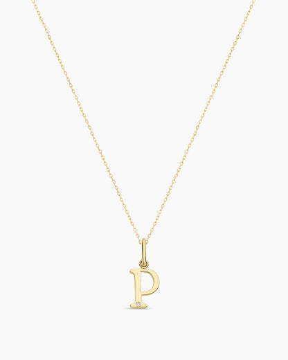 14K Diamond Vintage Alphabet Charm Necklace