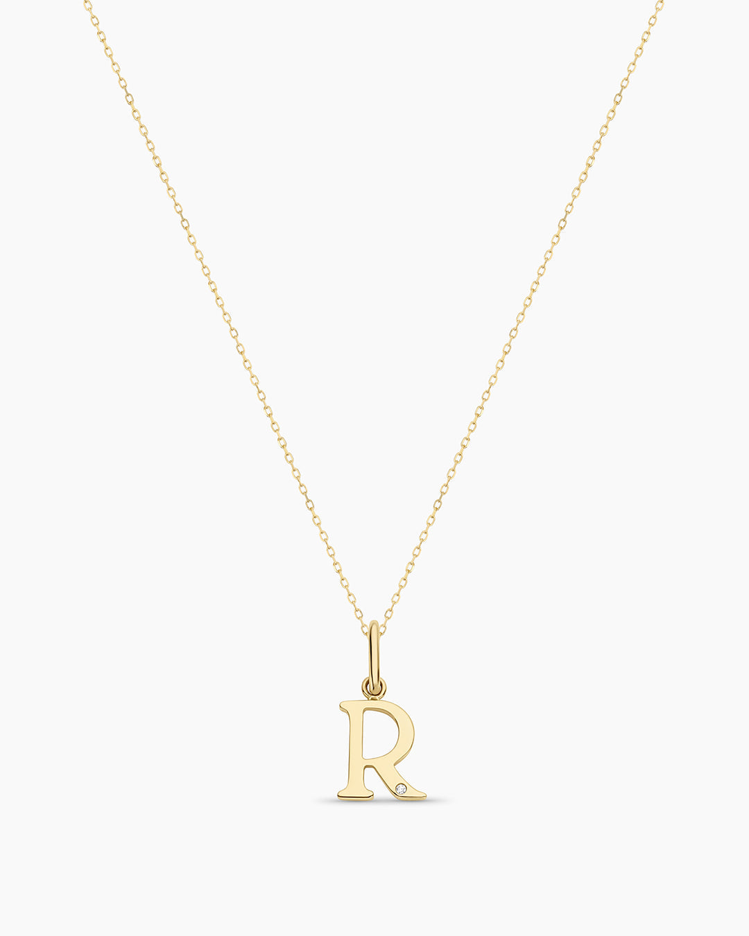 14K Diamond Vintage Alphabet Charm Necklace
