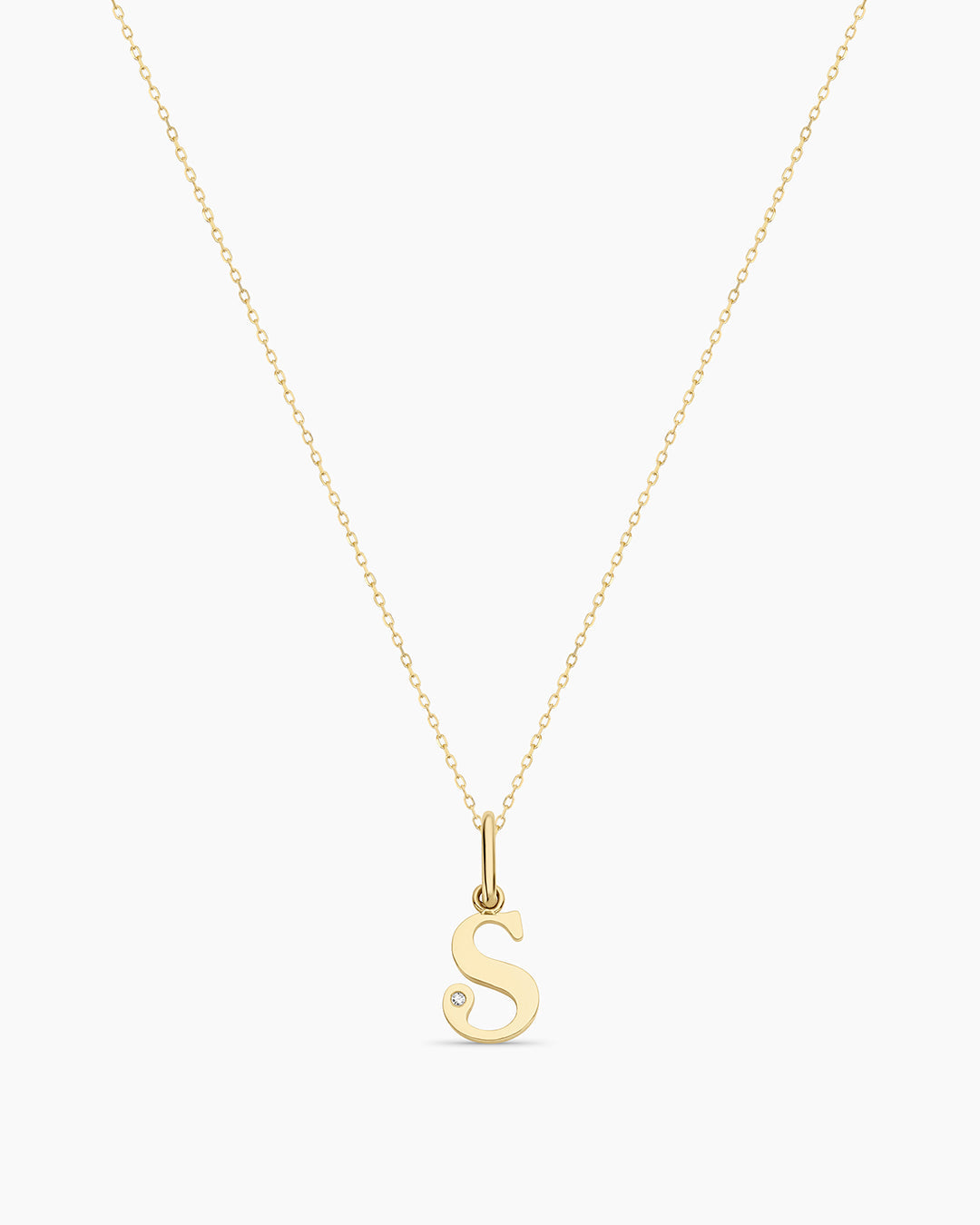 14K Diamond Vintage Alphabet Charm Necklace