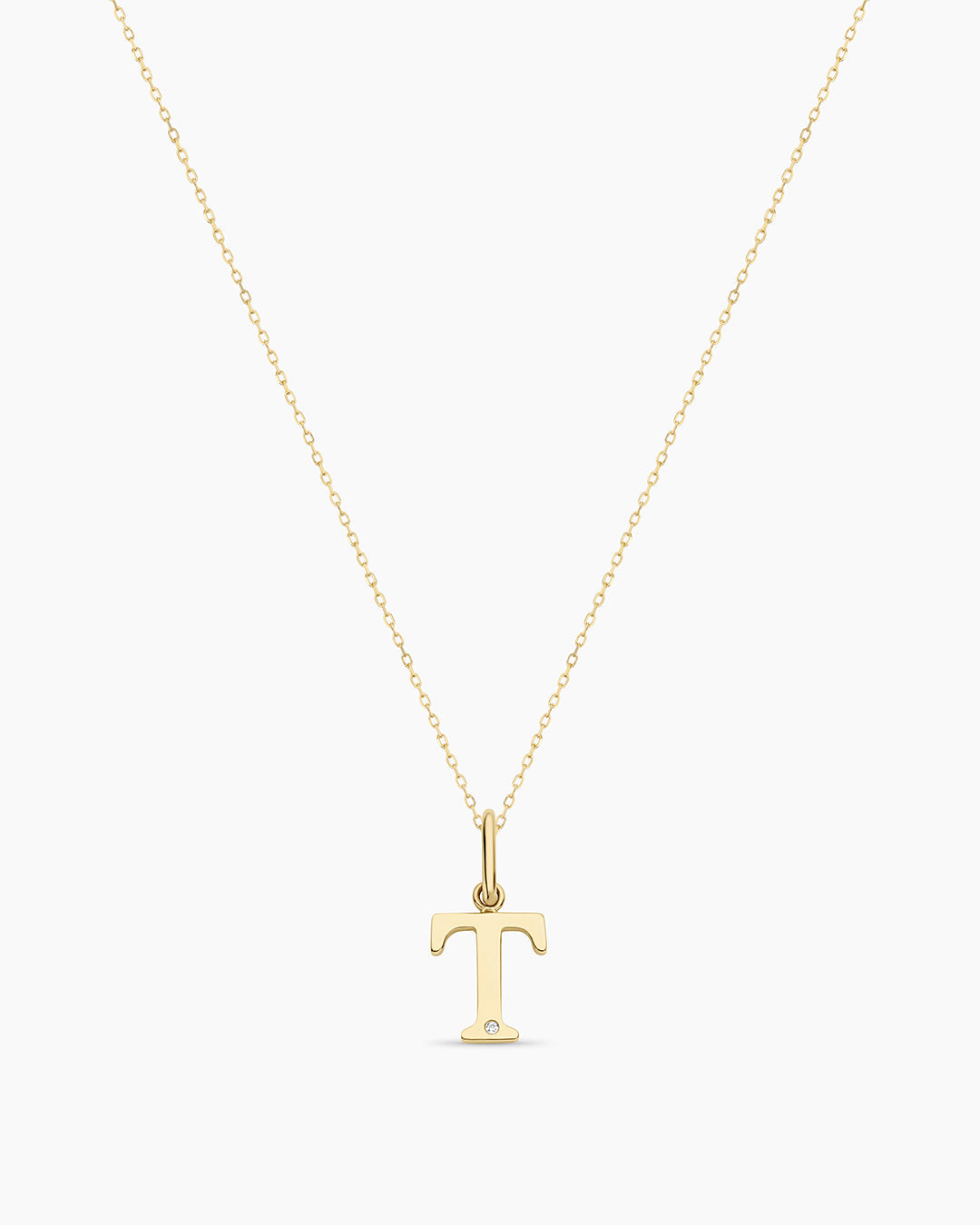 14K Diamond Vintage Alphabet Charm Necklace