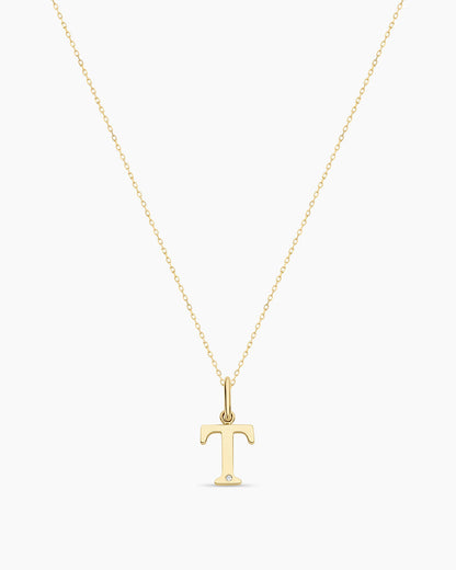 14K Diamond Vintage Alphabet Charm Necklace